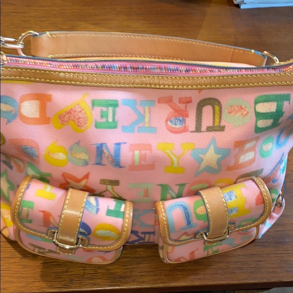 Multi-colored, multi-pocket Dooney and Burke